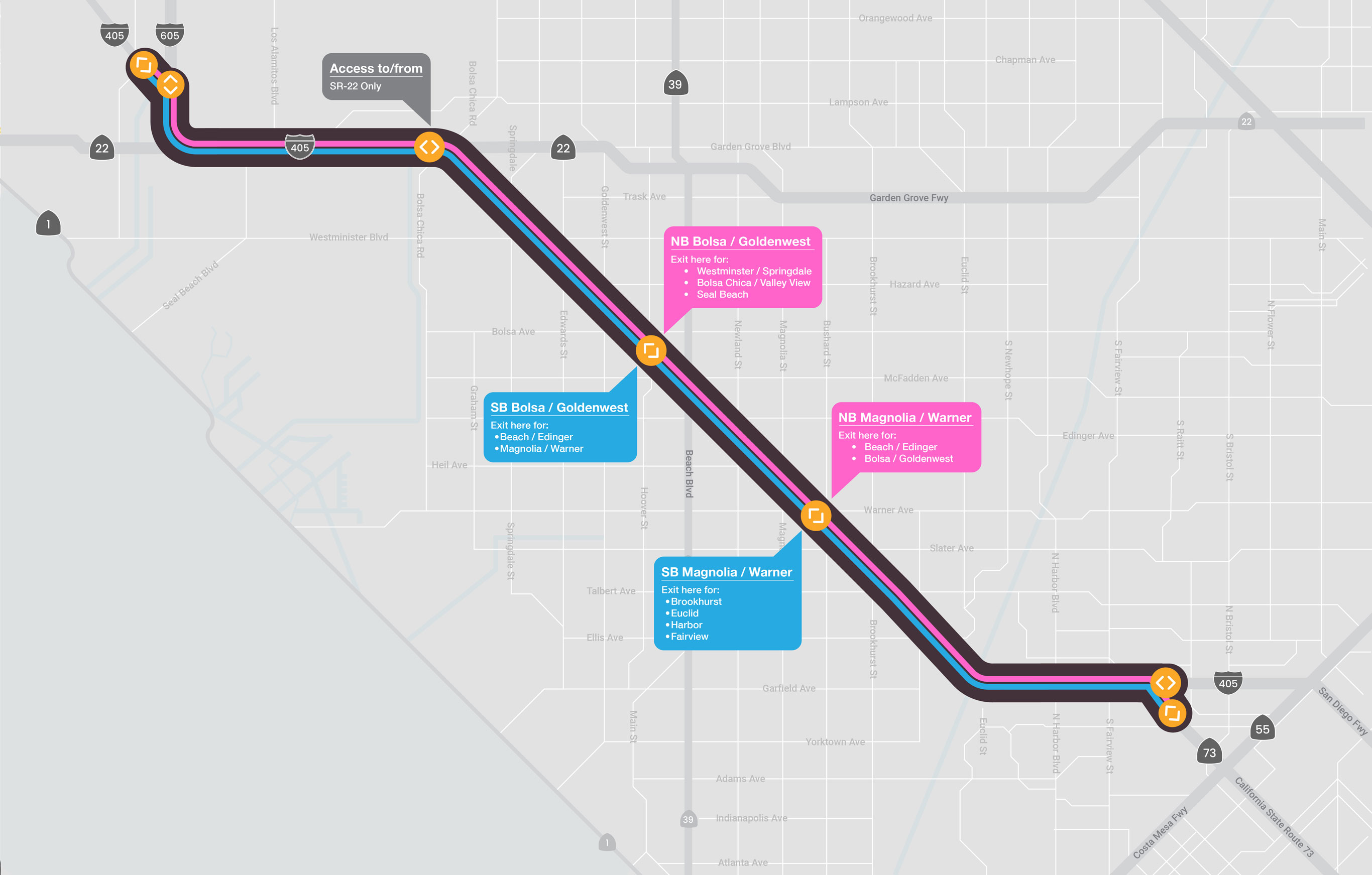 405 express lanes map