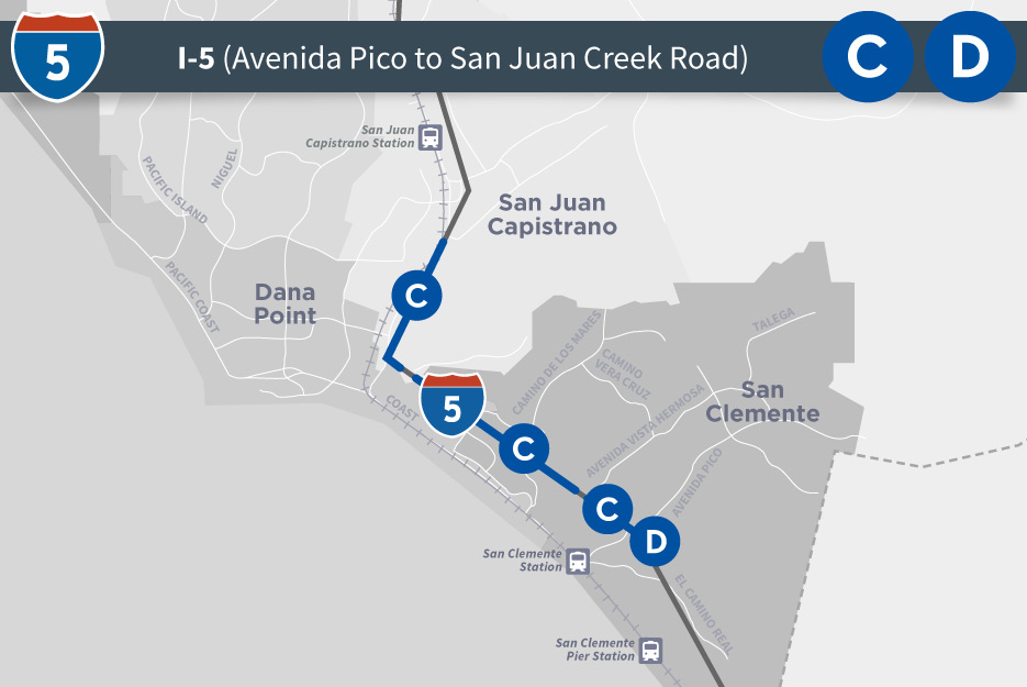 I-5 (Avenida Pico to San Juan Creek Road) map