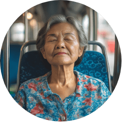 photo of a woman on a bus