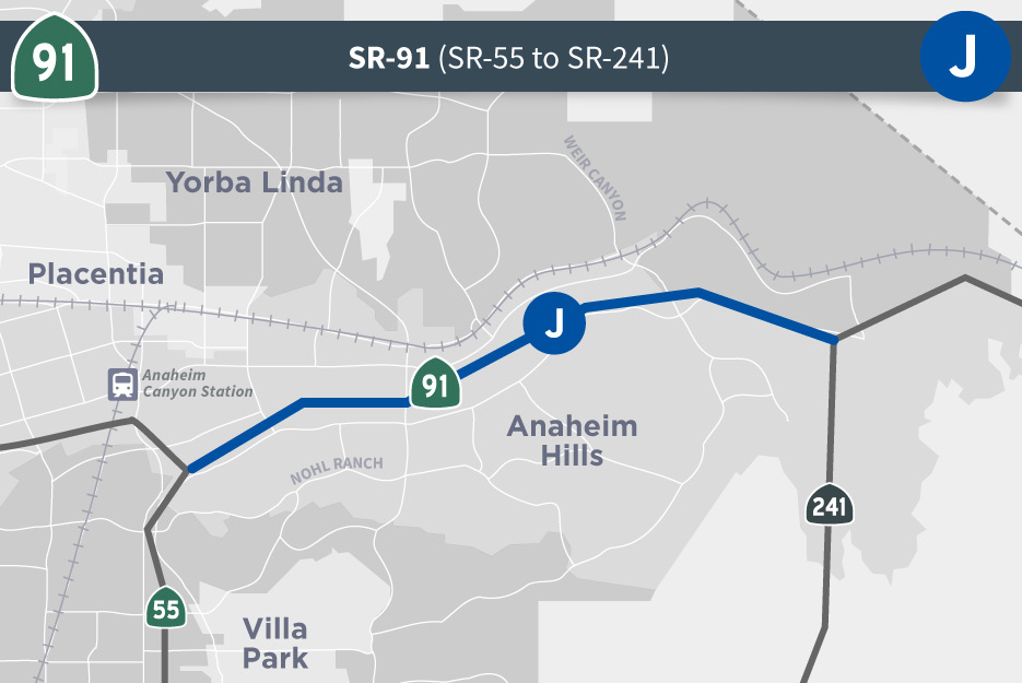 SR-91 (SR-55 to SR-241) map